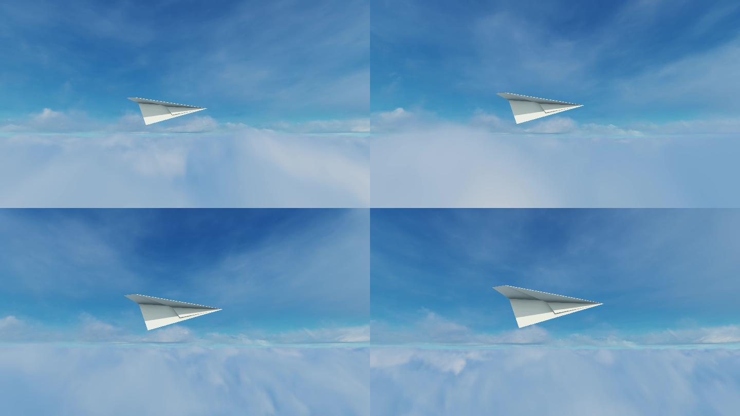 4K纸飞机云端飞行