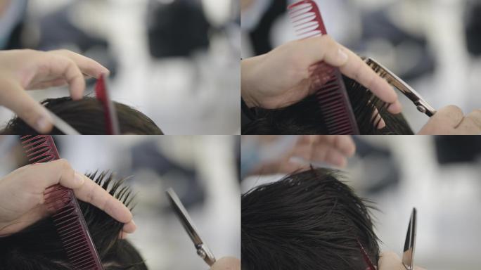 【8K正版素材】都市生活理发馆男生剪发