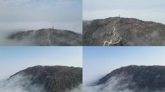 北京门头沟山区雪后的云海