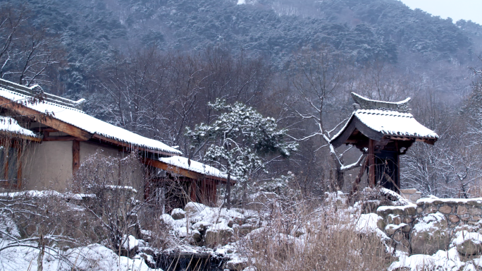 雪庵与空门 冬季景色