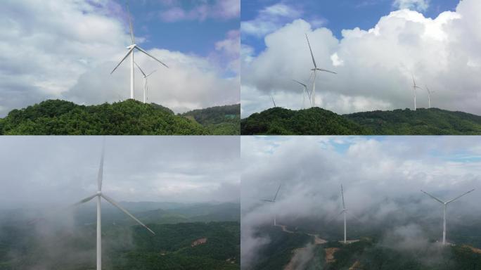 2021原创4K实拍风力发电风车发电航拍