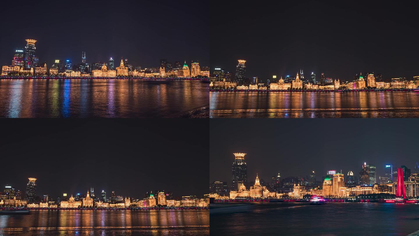 上海外滩夜景延时4K
