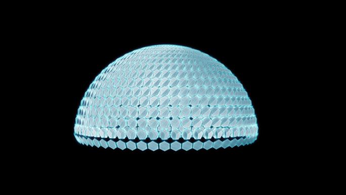 蓝色晶格水晶钻石发光能量防护罩