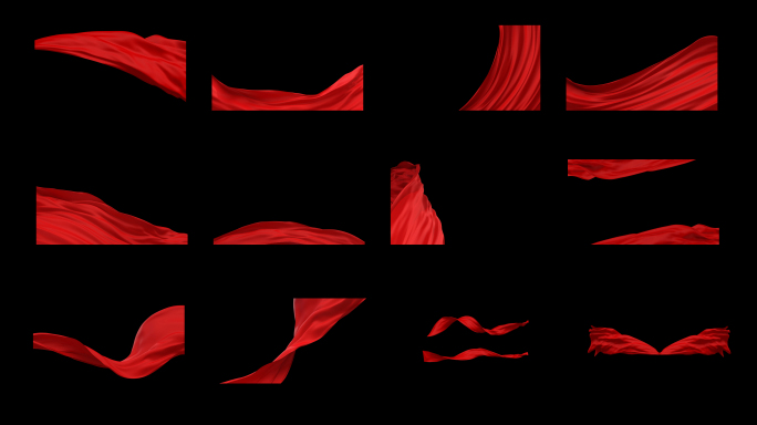 4K 丝带 14款样式无限循环红绸边框