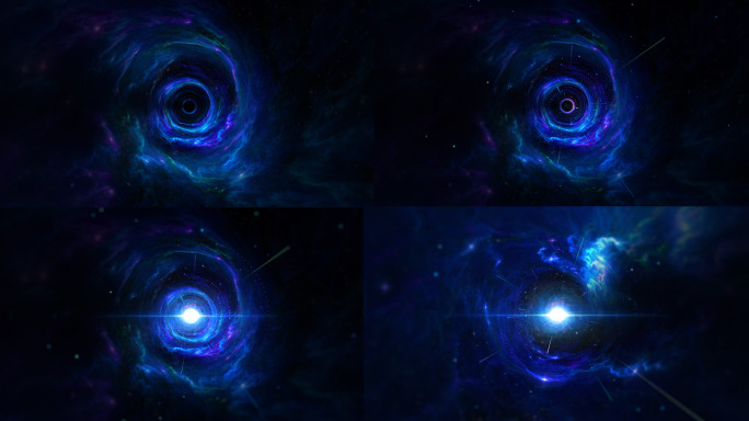 原创4K黑洞虫洞时空穿梭科幻宇宙星云