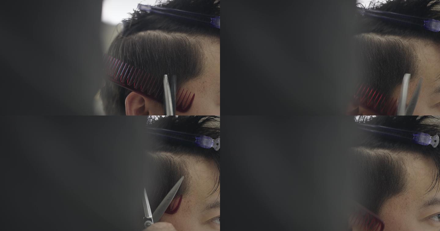【8K正版素材】都市生活理发馆男生剪发