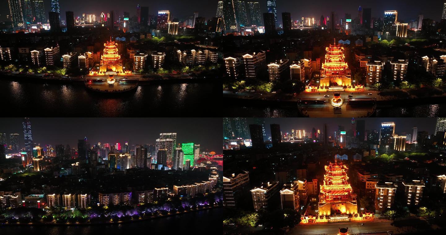 柳州城市夜景航拍多镜头4分19秒
