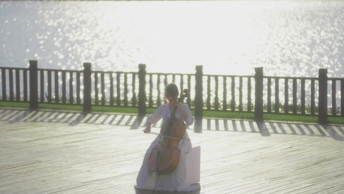 索尼A7S3大提琴湖边唯美弹奏