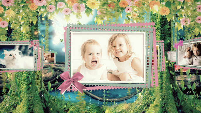 梦幻森林唯美儿童相册AE模板