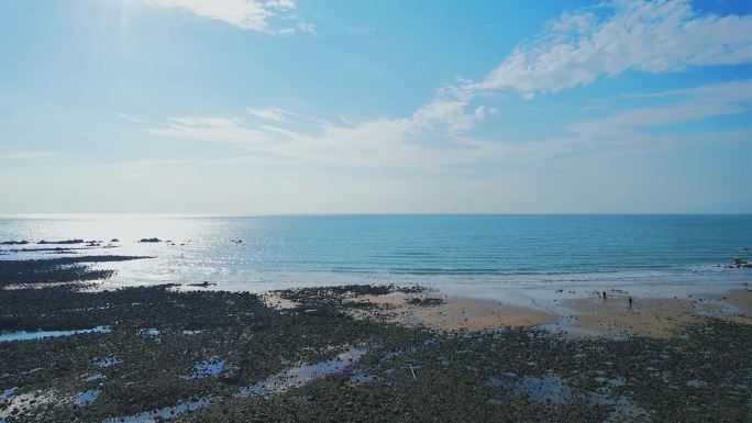 青岛黄岛西海岸啤酒城爱情海湾航拍