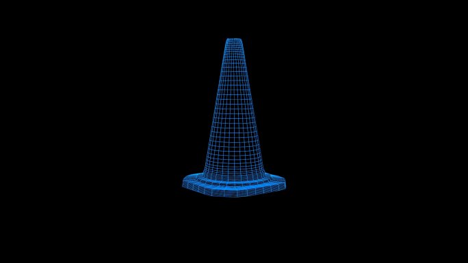 蓝色线框全息科技路障动画带通道