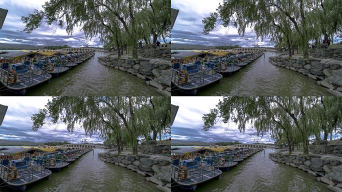 北京颐和园昆明湖游船延时摄影