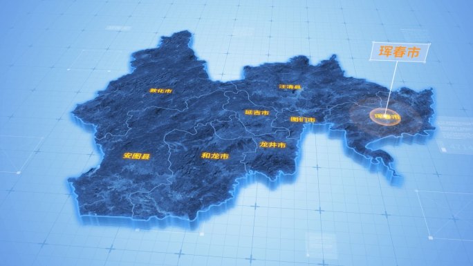 延边朝鲜族自治州珲春市三维科技地图
