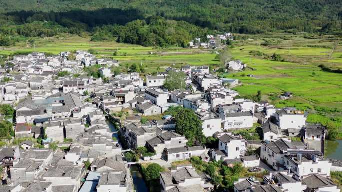 安徽黄山市屏山古村航拍4K视频合集