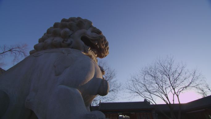 北京名胜恭王府宅邸 石狮子