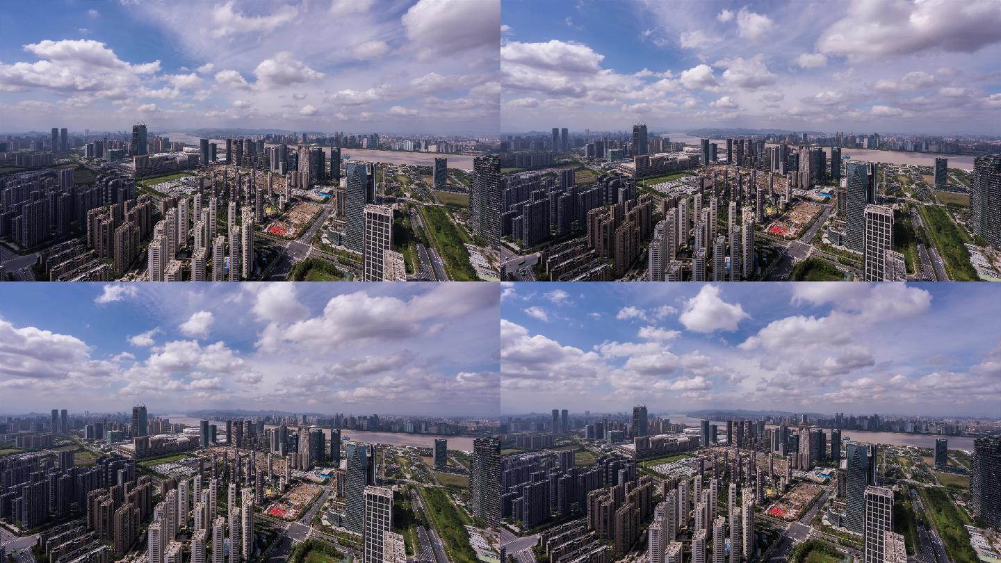 杭州城市建筑大场景延时视频