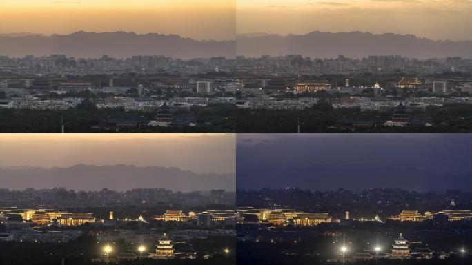 北京市中心古建筑群日转夜延时摄影