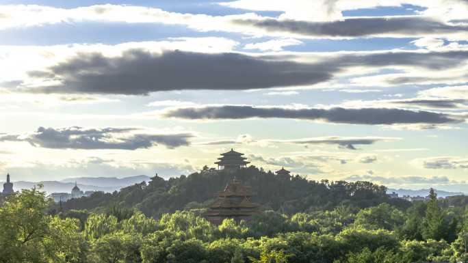 北京角楼与景山流云延时摄影