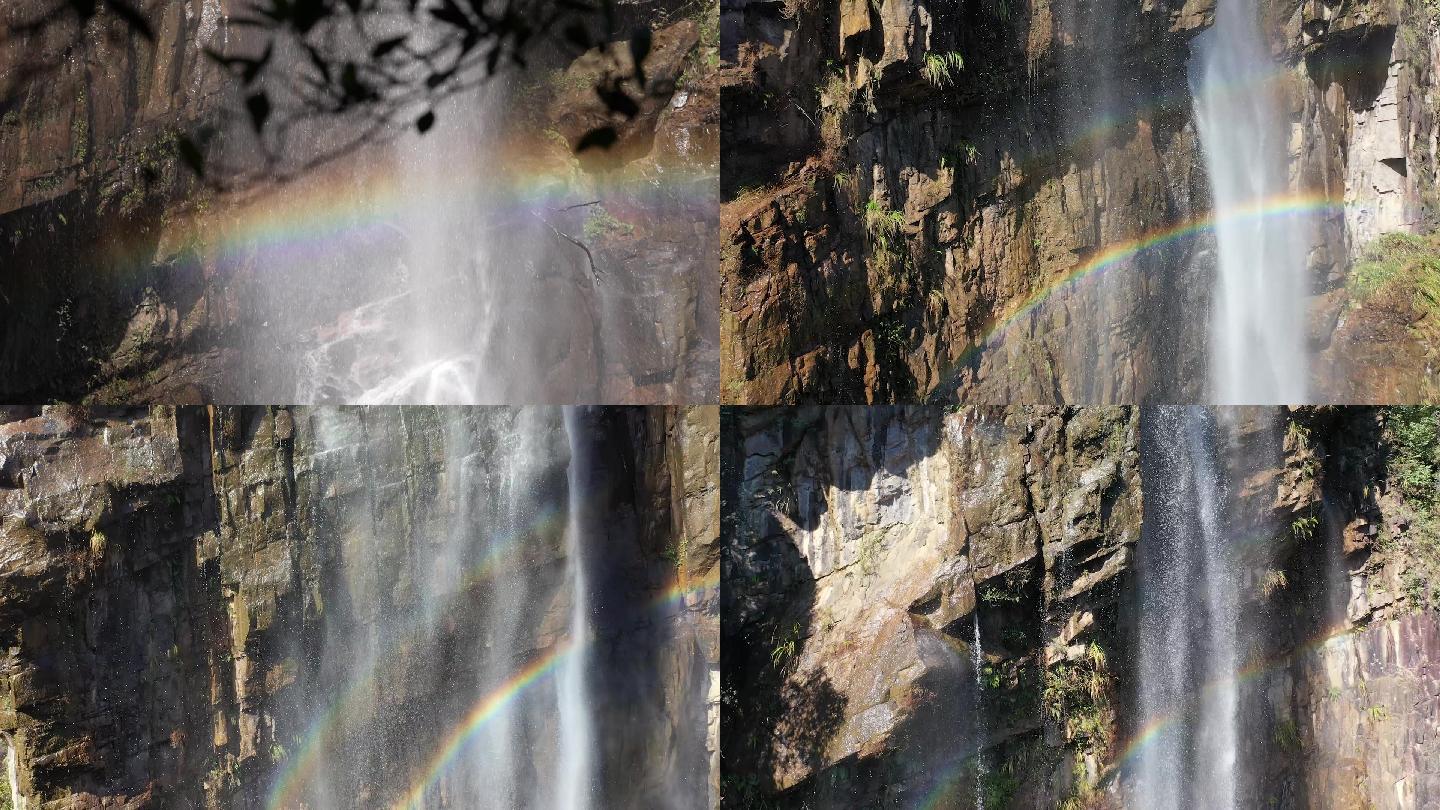 峡谷彩虹瀑布大片浪漫唯美大气峡谷秘境