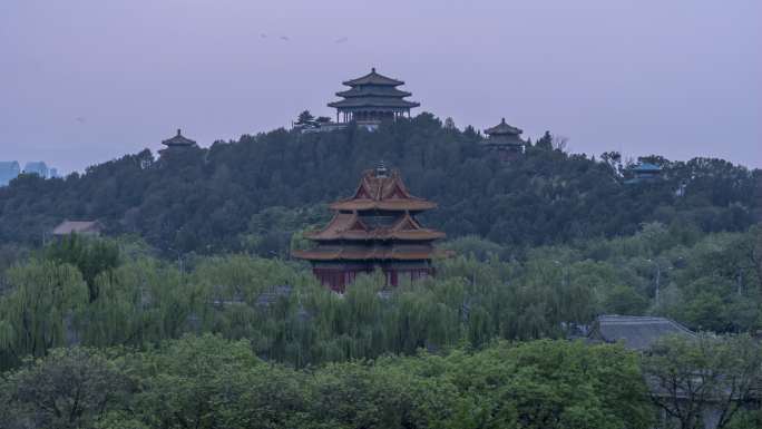 北京故宫角楼与景山亮灯延时摄影
