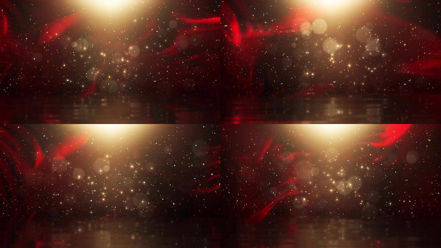 4k 红绸 金色 主旋律 红歌背景 光线