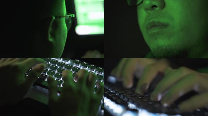 黑客黑暗中的操作电脑