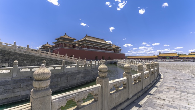 北京故宫午门与金水桥延时摄影
