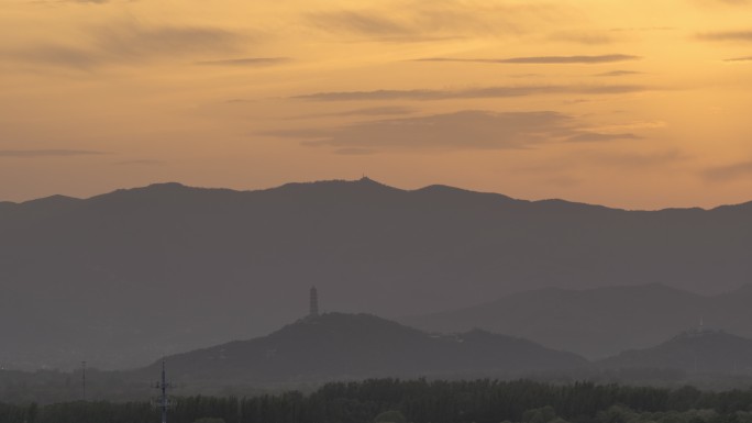 北京西山日落延时摄影