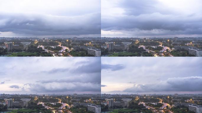 北京中轴线雨后晚霞延时摄影