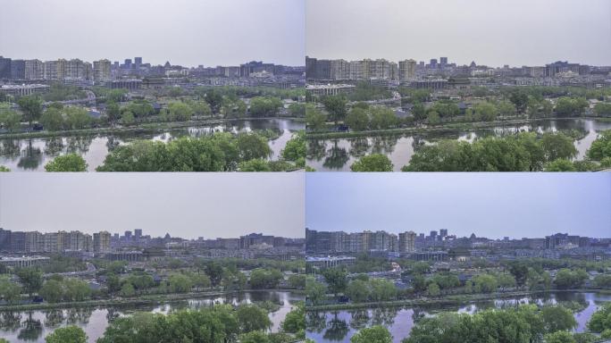 北京德胜门箭楼与积水潭日转夜延时摄影