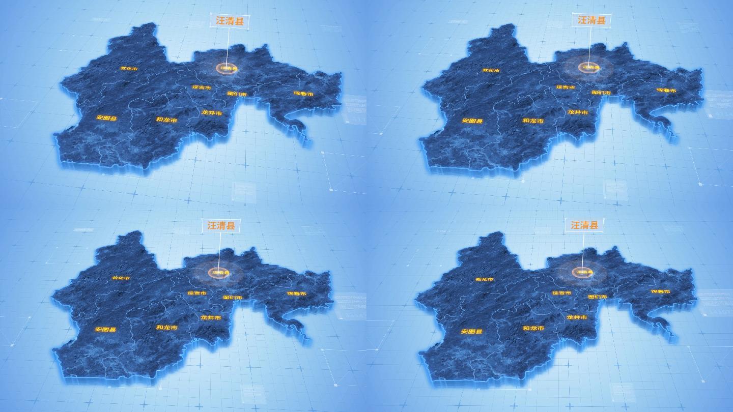 延边朝鲜族自治州汪清县三维科技地图
