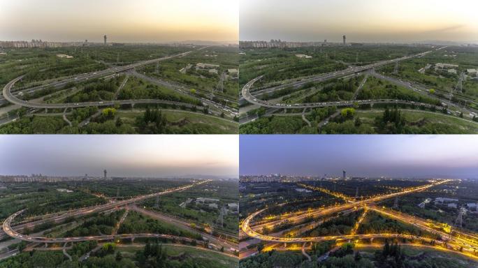 北京仰山桥日转夜延时摄影