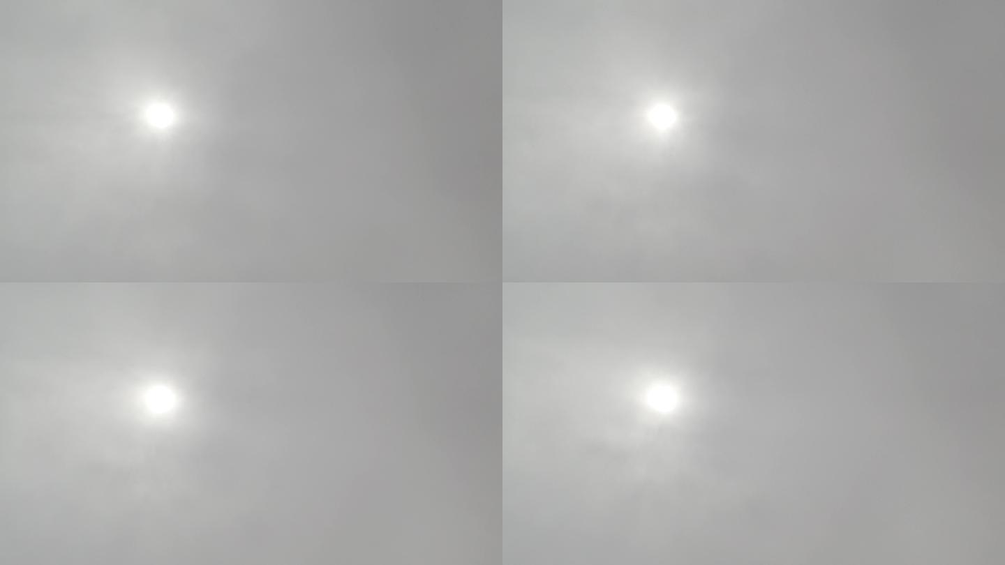 雾霾天天空中的太阳