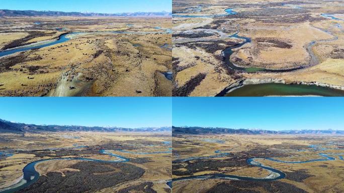 川西甘孜318国道毛垭草原无量河风景