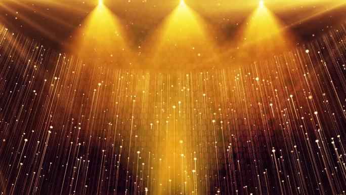 原创 金色粒子灯光闪烁舞台背景