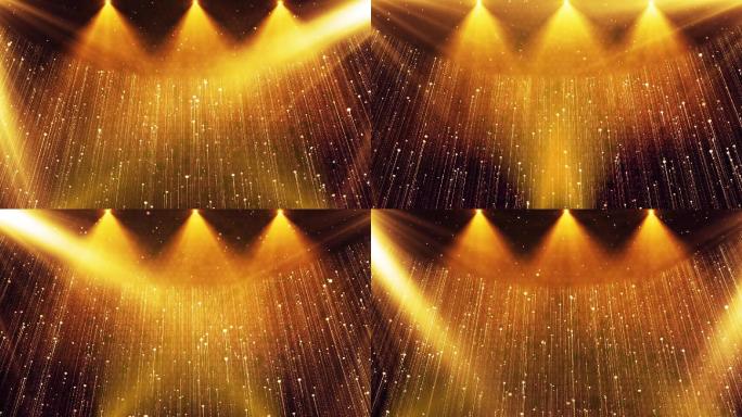 原创 金色粒子灯光闪烁舞台背景