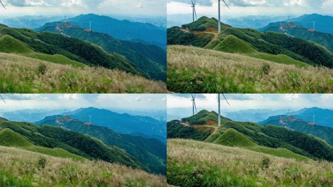 自然风光山脉山峦风车