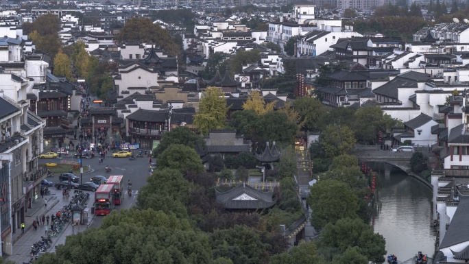 南京夫子庙日转夜延时摄影