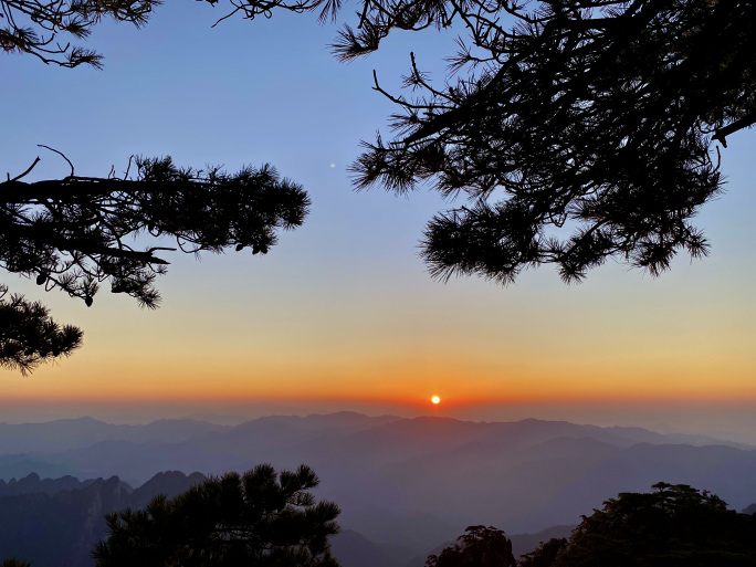 黄山日出日落素材