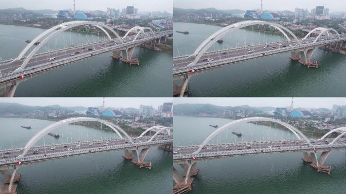 株洲芦淞大桥城市桥梁航拍5.4k