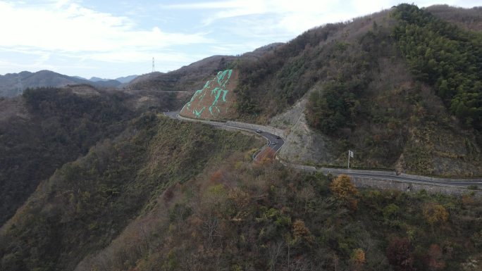 宁波 航拍 四明山 汽车