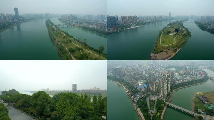 衡阳市 4K 城市 航拍 蒸水河