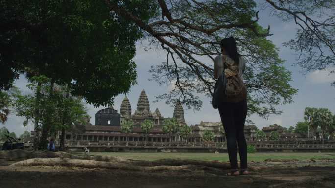 柬埔寨 吴哥窟 游客 游览 拍照