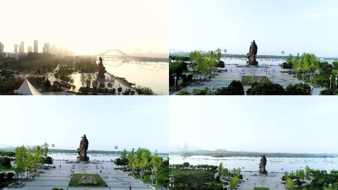 孟浩然、浩然公园、襄州地标、孟浩然雕像