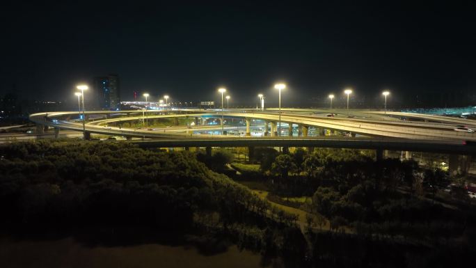 4K-原素材-上海立交桥航拍