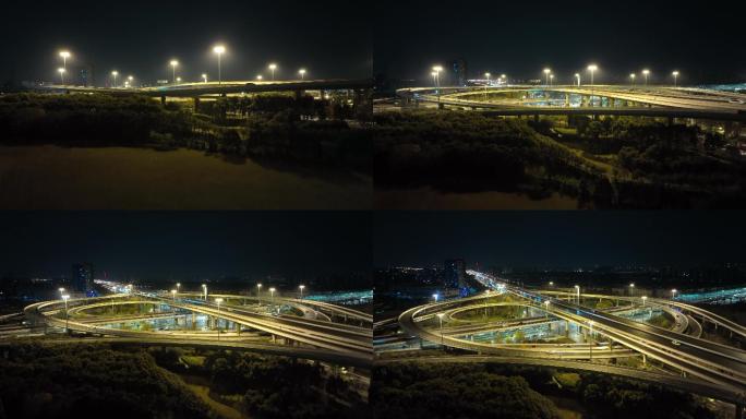 4K-原素材-上海立交桥航拍