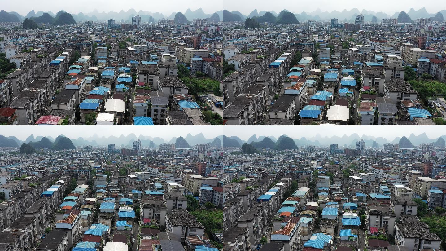 桂林叠彩区城市建筑航拍