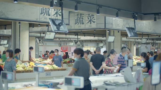 菜场菜市场人流延时