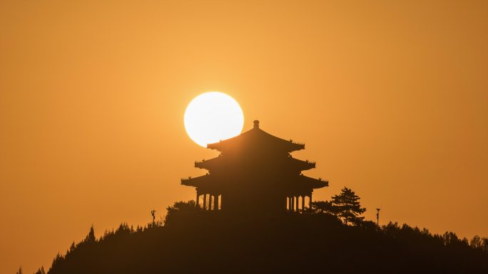 北京景山万春亭悬日