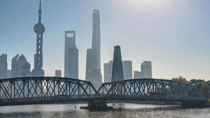 【4K】上海外白渡桥车流延时